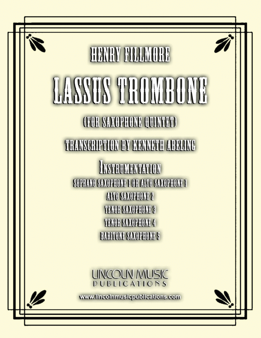 Lassus Trombone (for Saxophone Quintet SATTB or AATTB) Woodwind Quintet scores gallery preview page 1