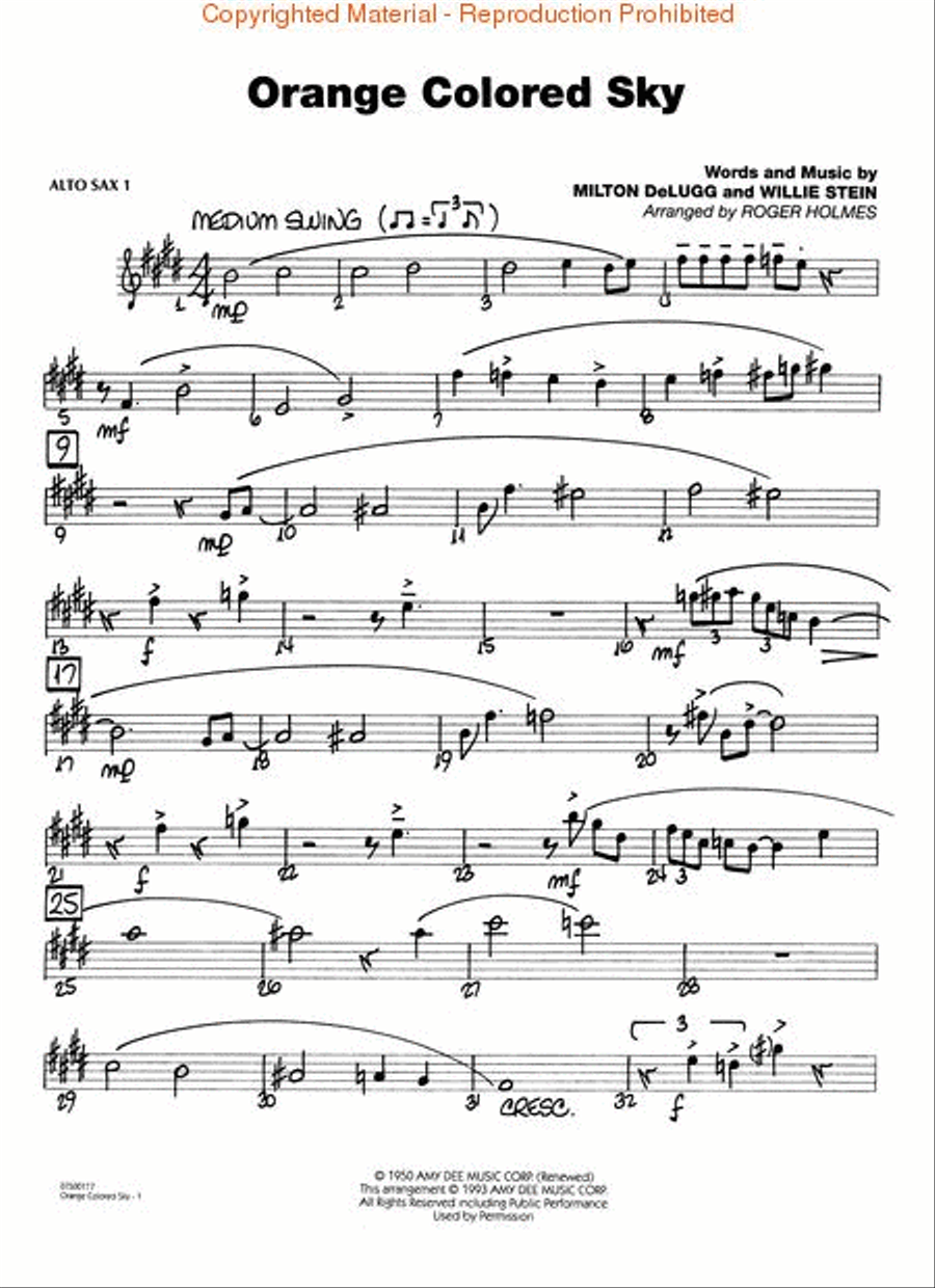 Orange Colored Sky (Key: G) Jazz Ensemble scores gallery preview page 5