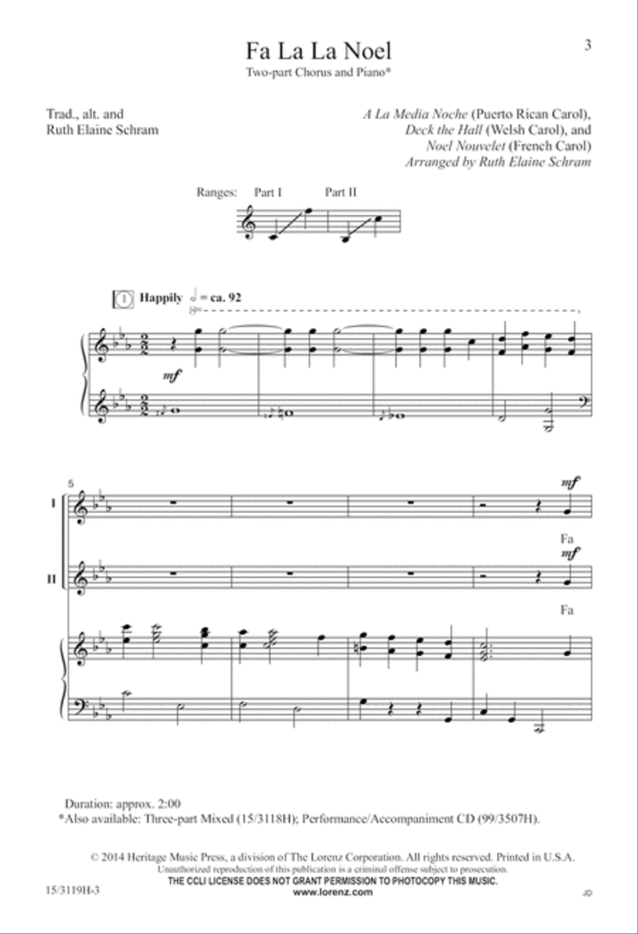 Fa La La Noel Fa La La Noel 2-Part scores gallery preview page 3