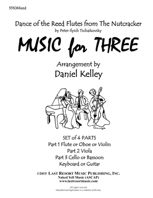 Book cover for Dance of the Reed Flutes from The Nutcracker for Piano Quartet (Violin, Viola, Cello, Piano) Set of