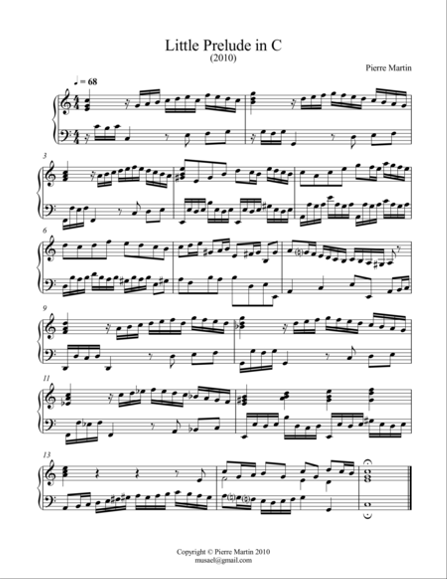 Little Prelude in C (organ) Organ Solo scores gallery preview page 1