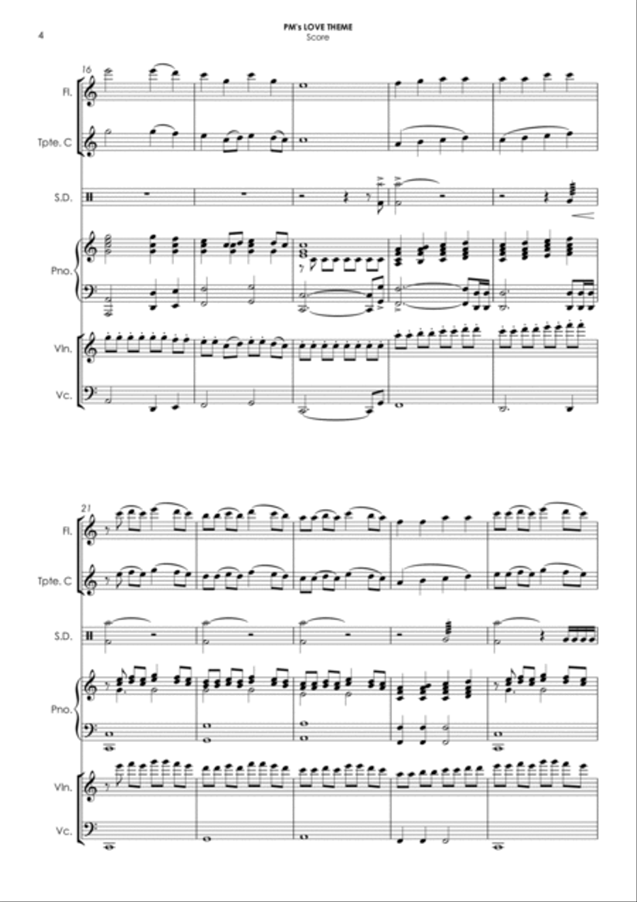 Pm's Love Theme Small Ensemble scores gallery preview page 4