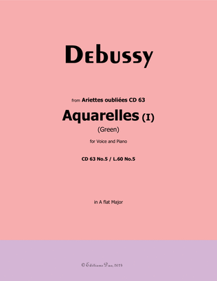 Aquarelles I(Green), by Debussy, CD 63 No.5, in A flat Major