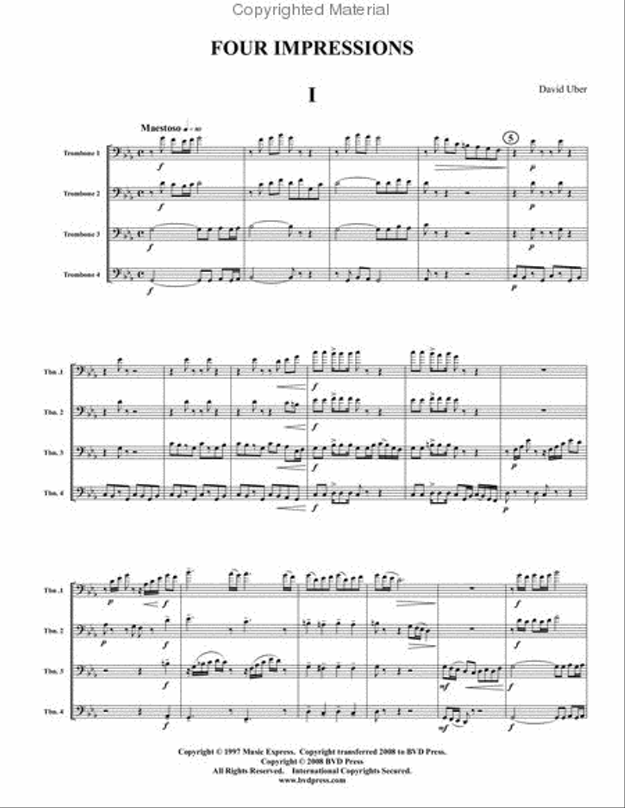 Four Impressions (Suite) Trombone Quartet scores gallery preview page 2