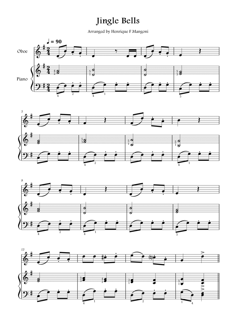 Jingle Bells Piano scores gallery preview page 1