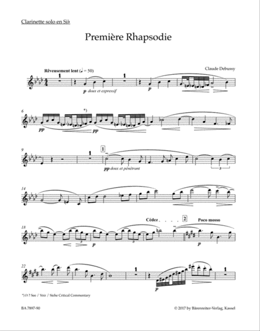 Première Rhapsodie for Orchestra with Solo Clarinet in B-flat B-Flat Clarinet scores gallery preview page 2
