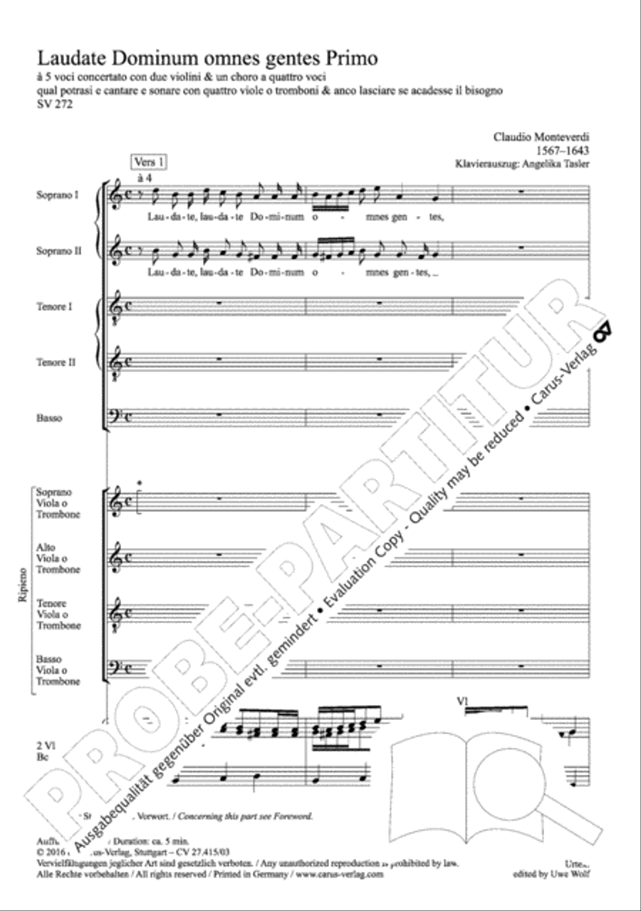 Laudate Dominum Primo 4-Part scores gallery preview page 6
