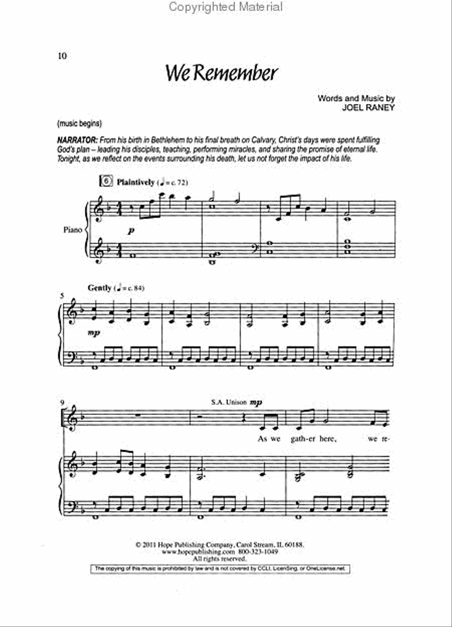We Remember Calvary Choir scores gallery preview page 3