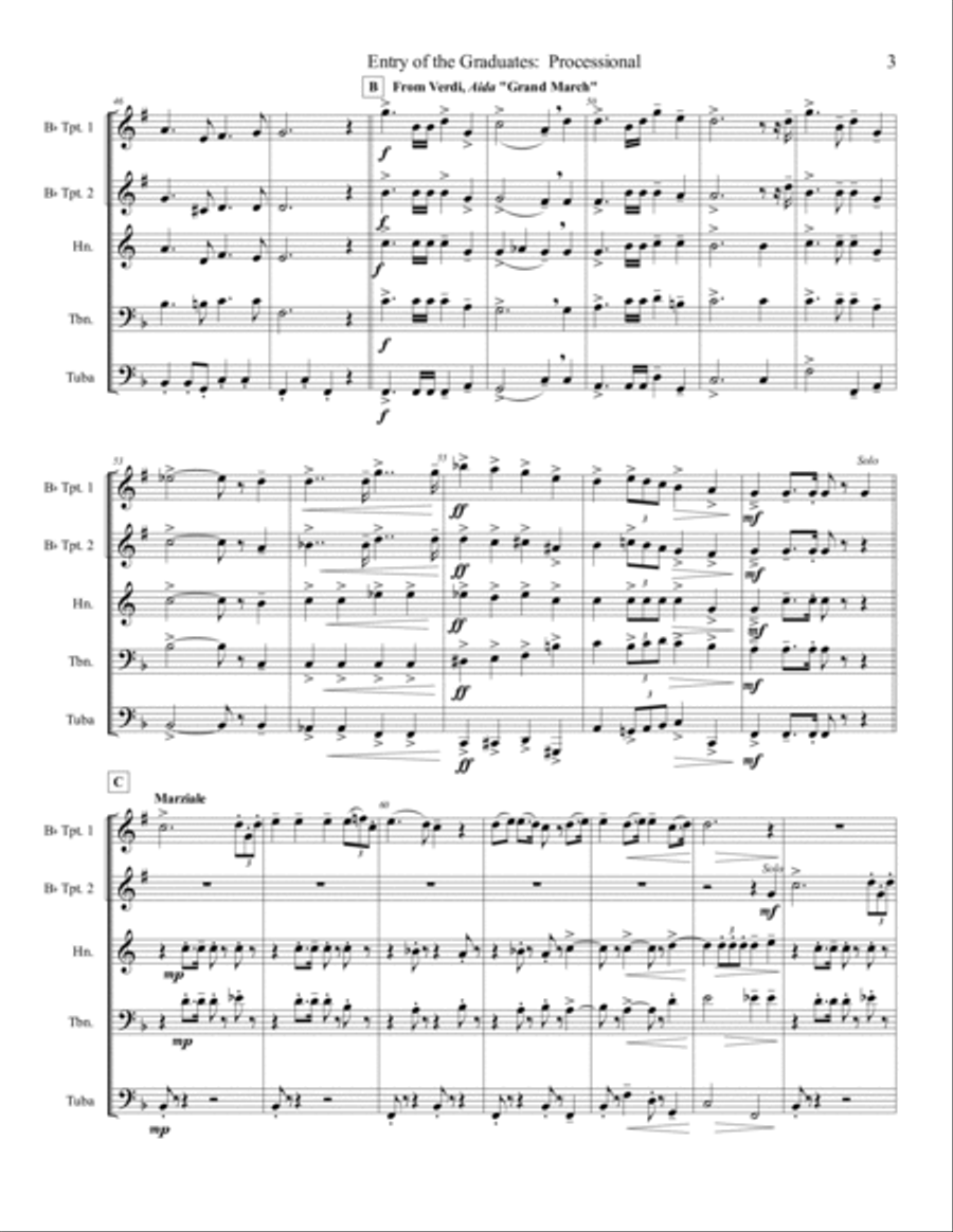 Entry of the Graduates: Processional Brass Ensemble scores gallery preview page 4