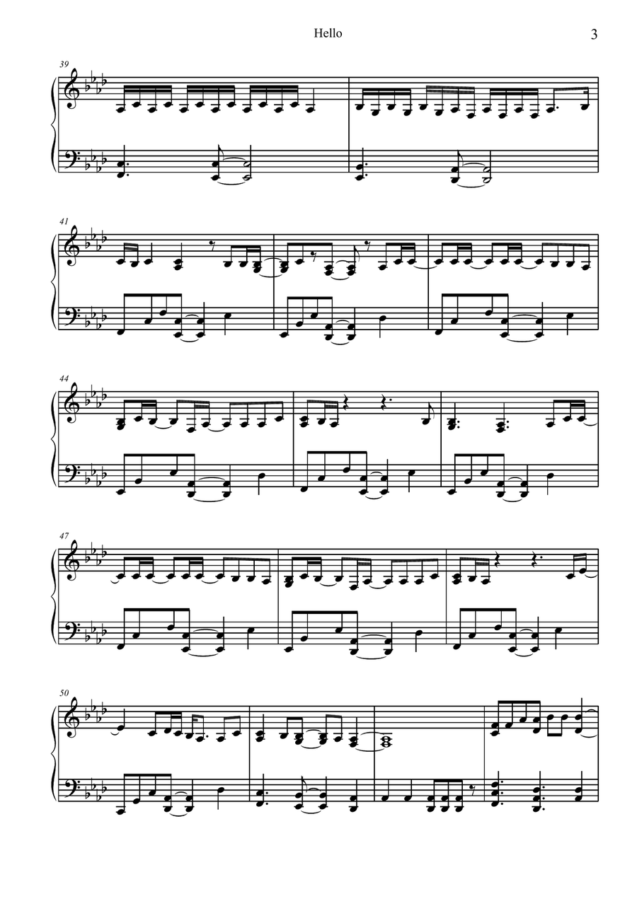 Hello Piano Solo scores gallery preview page 3