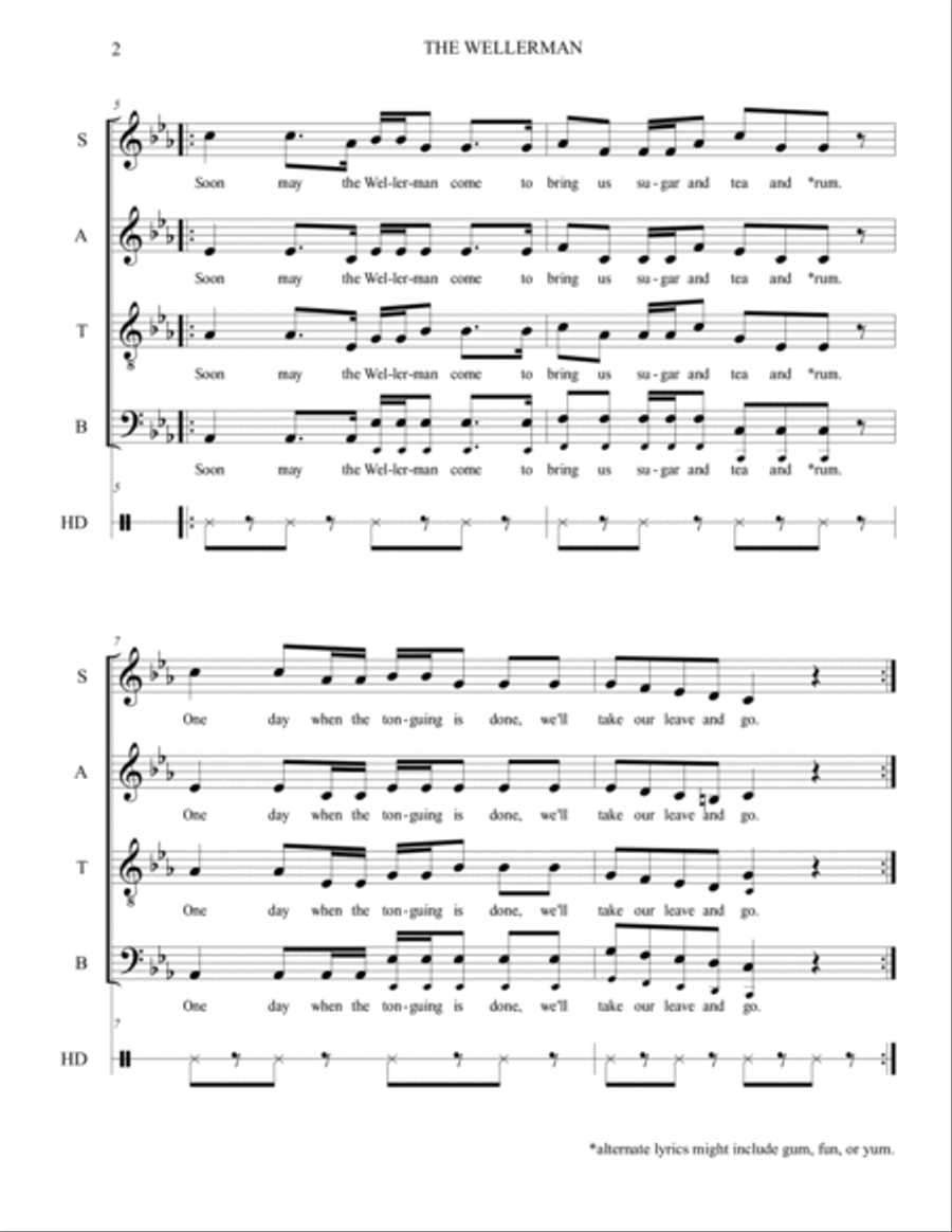 The Wellerman (Sea Shanty) (SATB) 4-Part scores gallery preview page 3