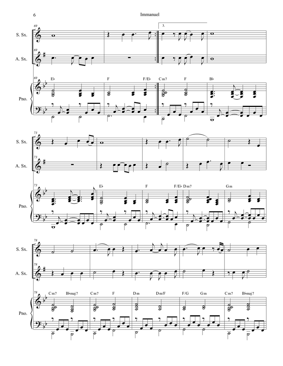 Immanuel Soprano Saxophone scores gallery preview page 6