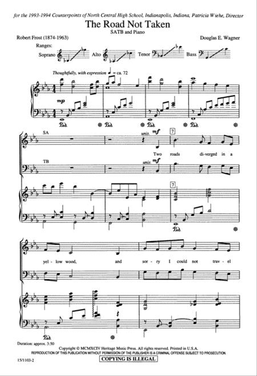 The Road Not Taken 4-Part scores gallery preview page 2