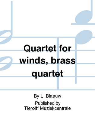 Book cover for Kwartet Voor Blaasinstrumenten/Quartet For Winds, Brass Quartet