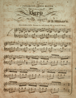 Favorite Swiss Waltz, With Variations for the Harp or Piano Forte