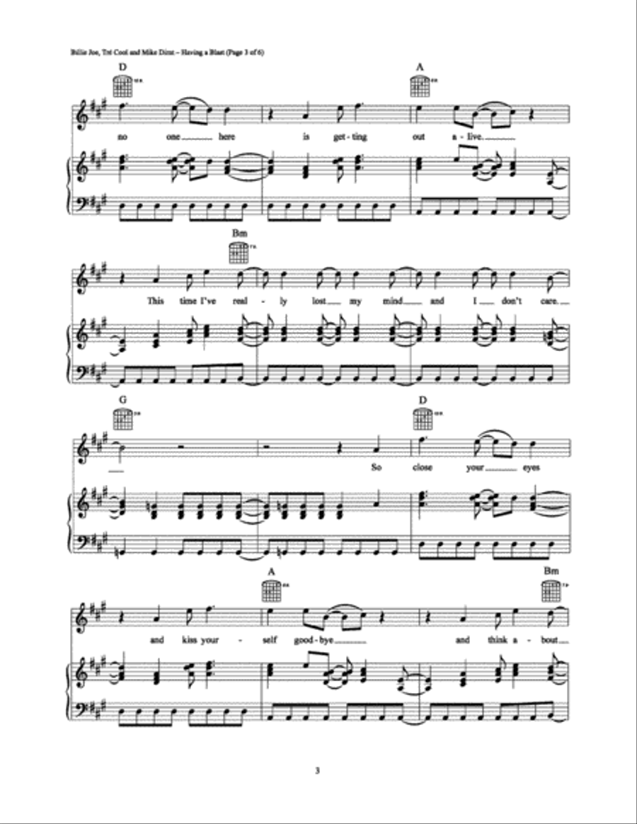 Having a Blast Having a Blast Piano, Vocal, Guitar scores gallery preview page 3