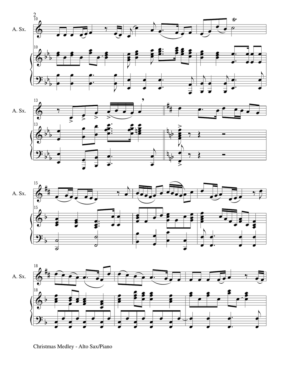 TWO CHRISTMAS SUITES (Alto Sax and Piano with Score & Parts) Alto Saxophone scores gallery preview page 4