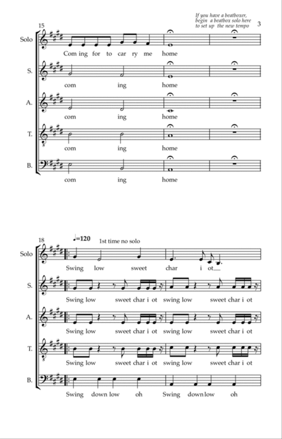 Swing Low Sweet Chariot Swing Low Sweet Chariot 4-Part scores gallery preview page 3