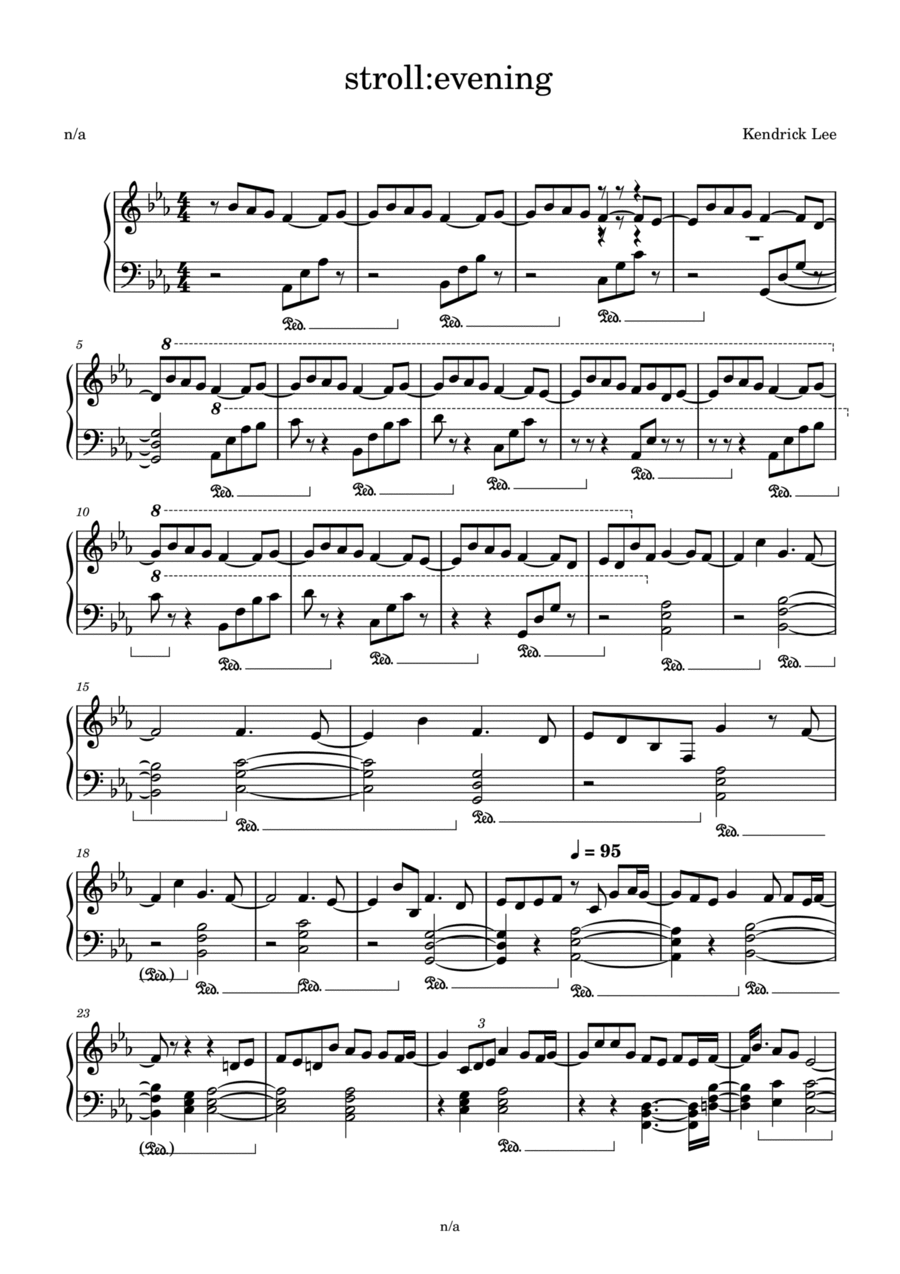 stroll:evening stroll:evening Piano Solo scores gallery preview page 1