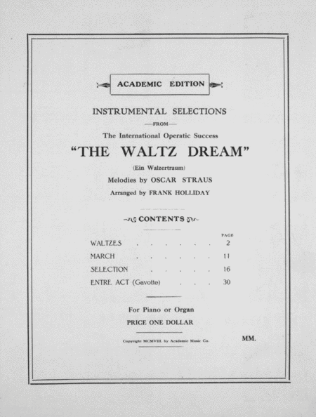 A Waltz Dream. A Viennese Operette. Selection