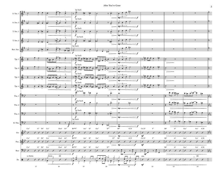 After You've Gone (Score & Parts) Jazz Ensemble scores gallery preview page 5