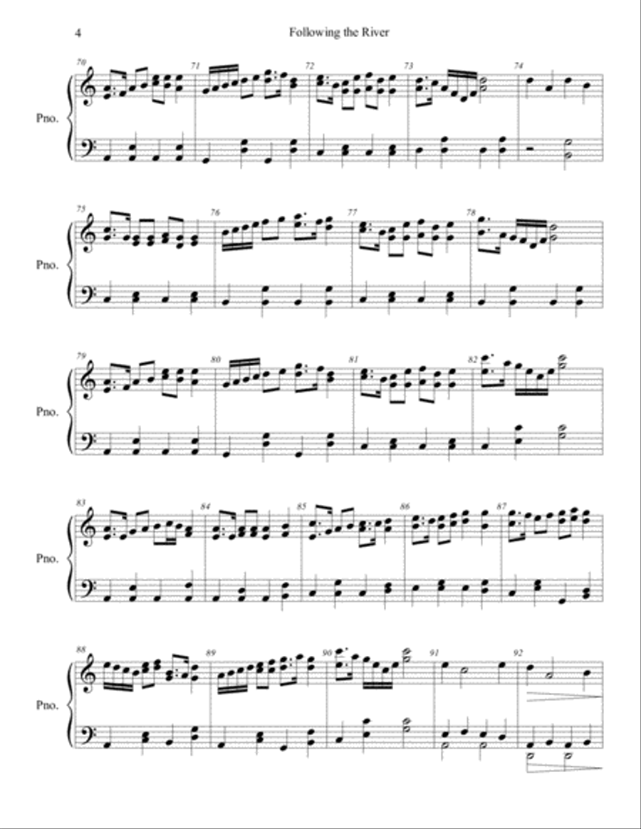 Following the River Piano Solo scores gallery preview page 4