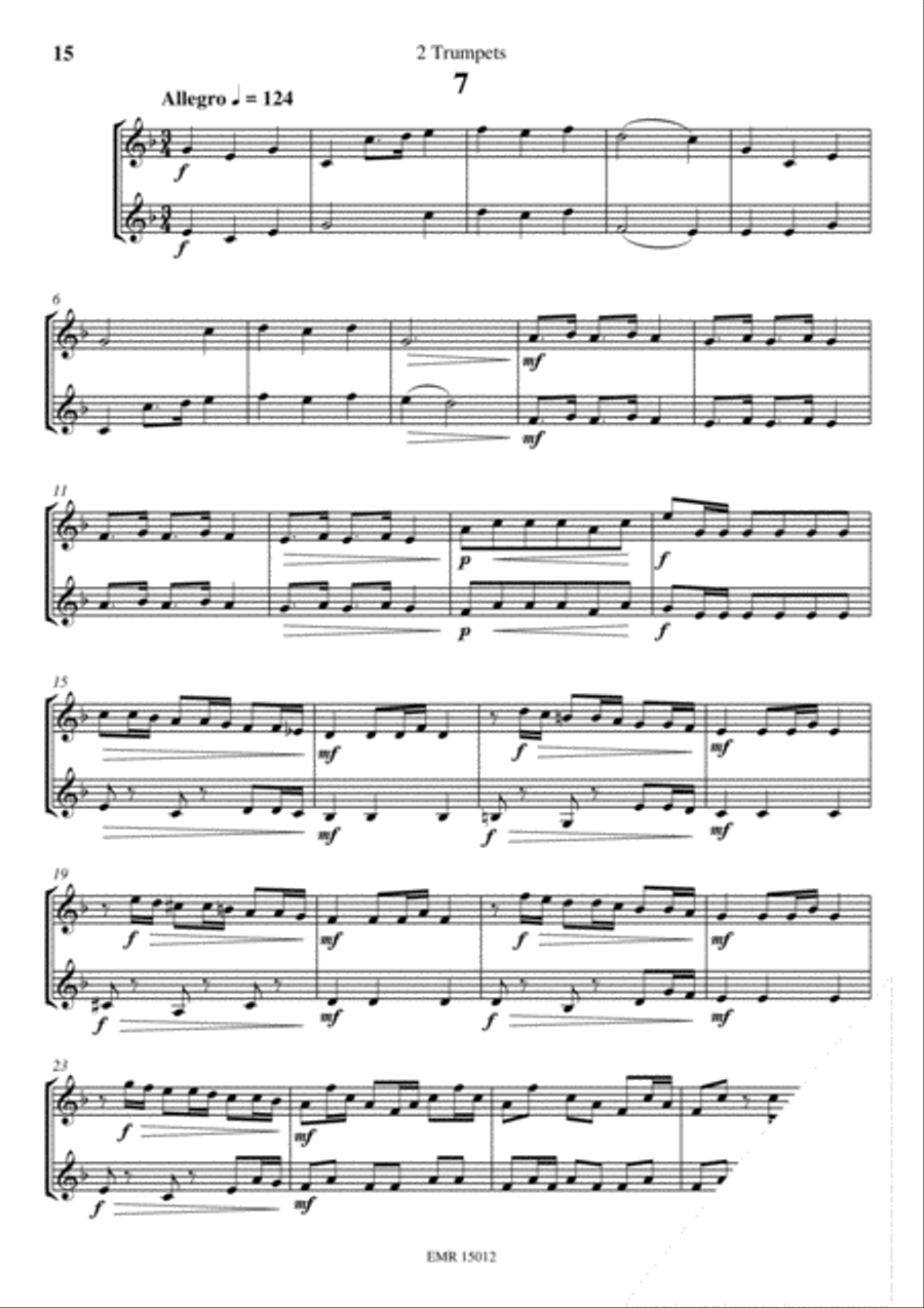 12 Duets in Style of Vivaldi Trumpet Duet scores gallery preview page 9