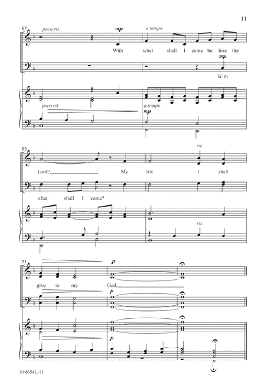 What Shall I Offer My God? 4-Part scores gallery preview page 11