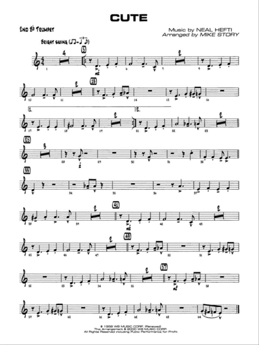 Cute: 2nd B-flat Trumpet Jazz Ensemble scores gallery preview page 1