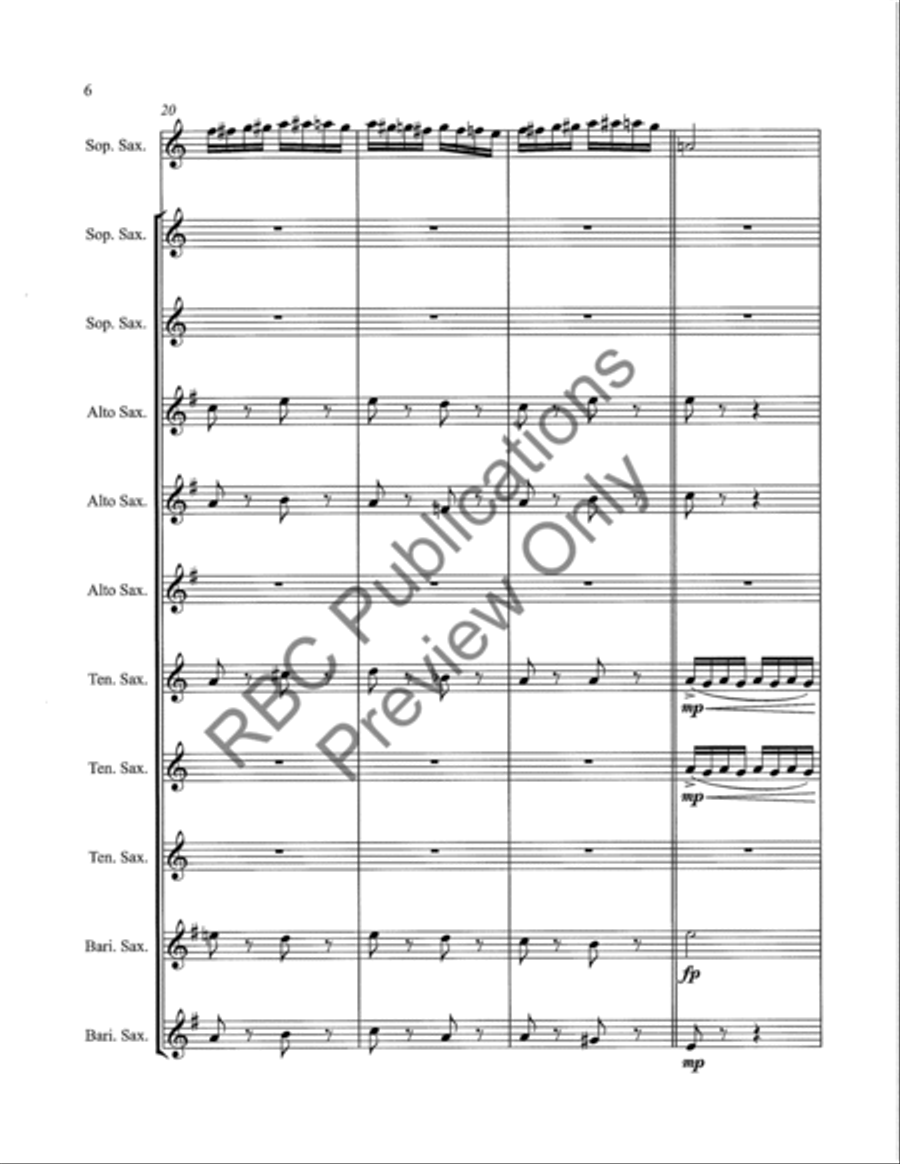 Flight Of The Bumble Bee Saxophone Choir Alto Saxophone scores gallery preview page 9