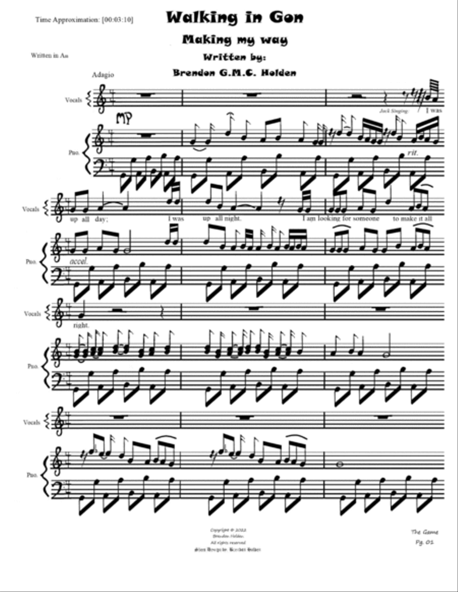Walking in Gon: making my way Voice scores gallery preview page 3