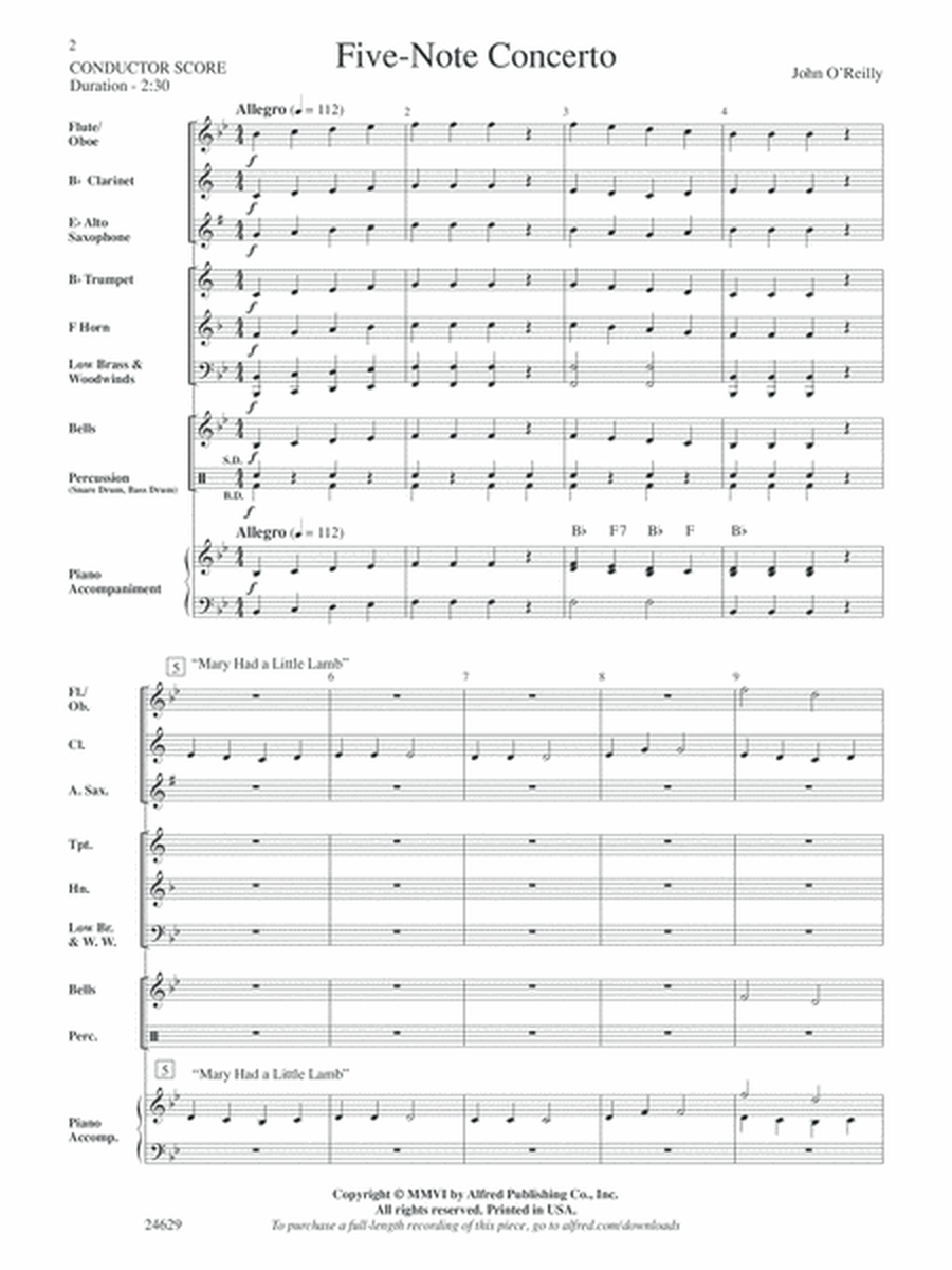 Five-Note Concerto: Score