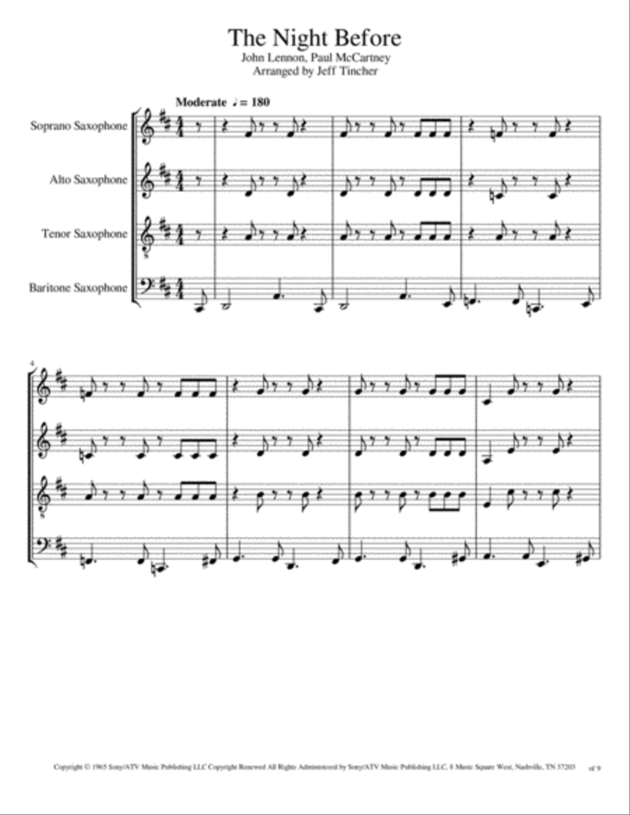 The Night Before Woodwind Quartet scores gallery preview page 2