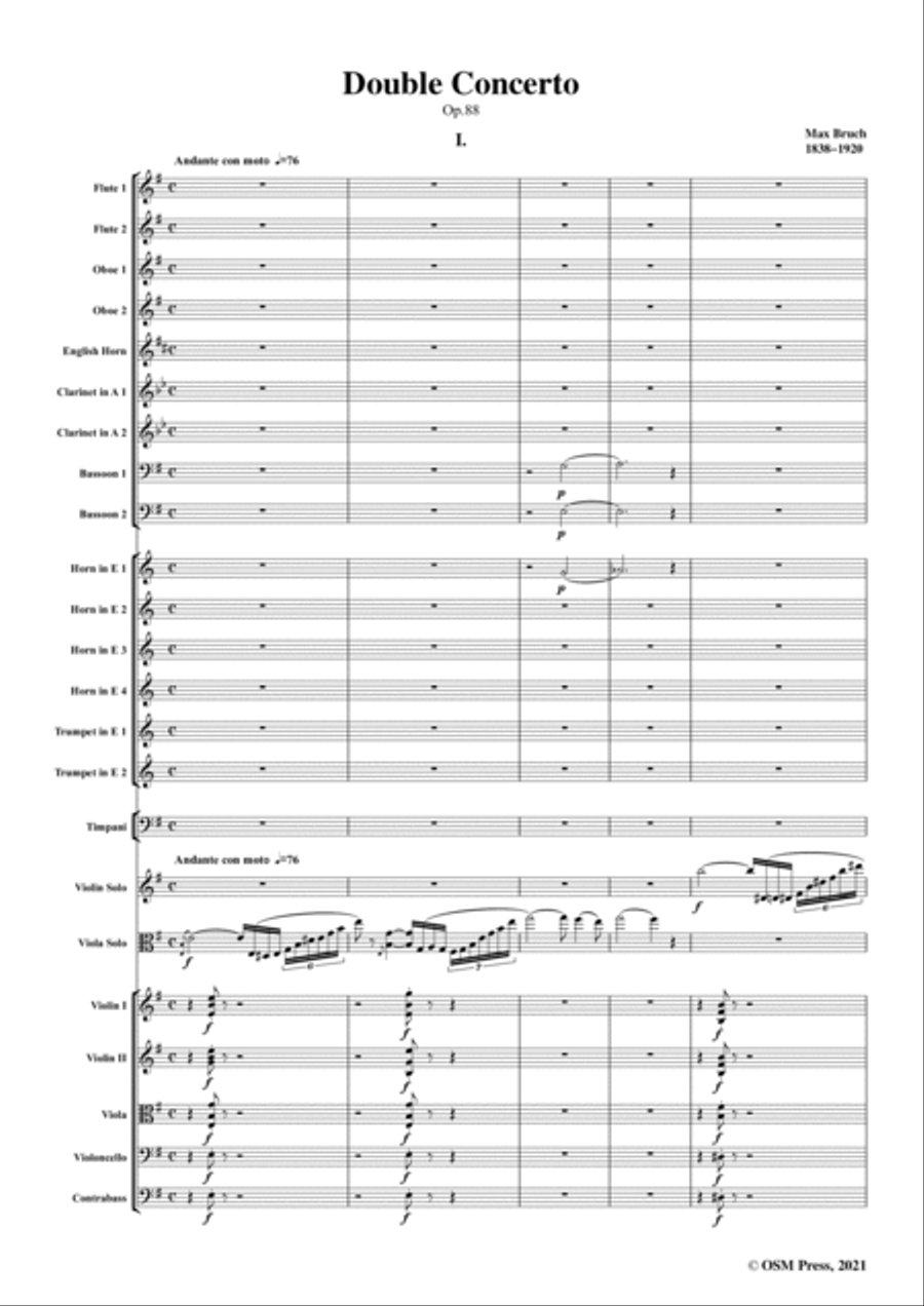 Double Concerto in e minor,Op.88,for Violin,Viola and Orchestra String Orchestra scores gallery preview page 3