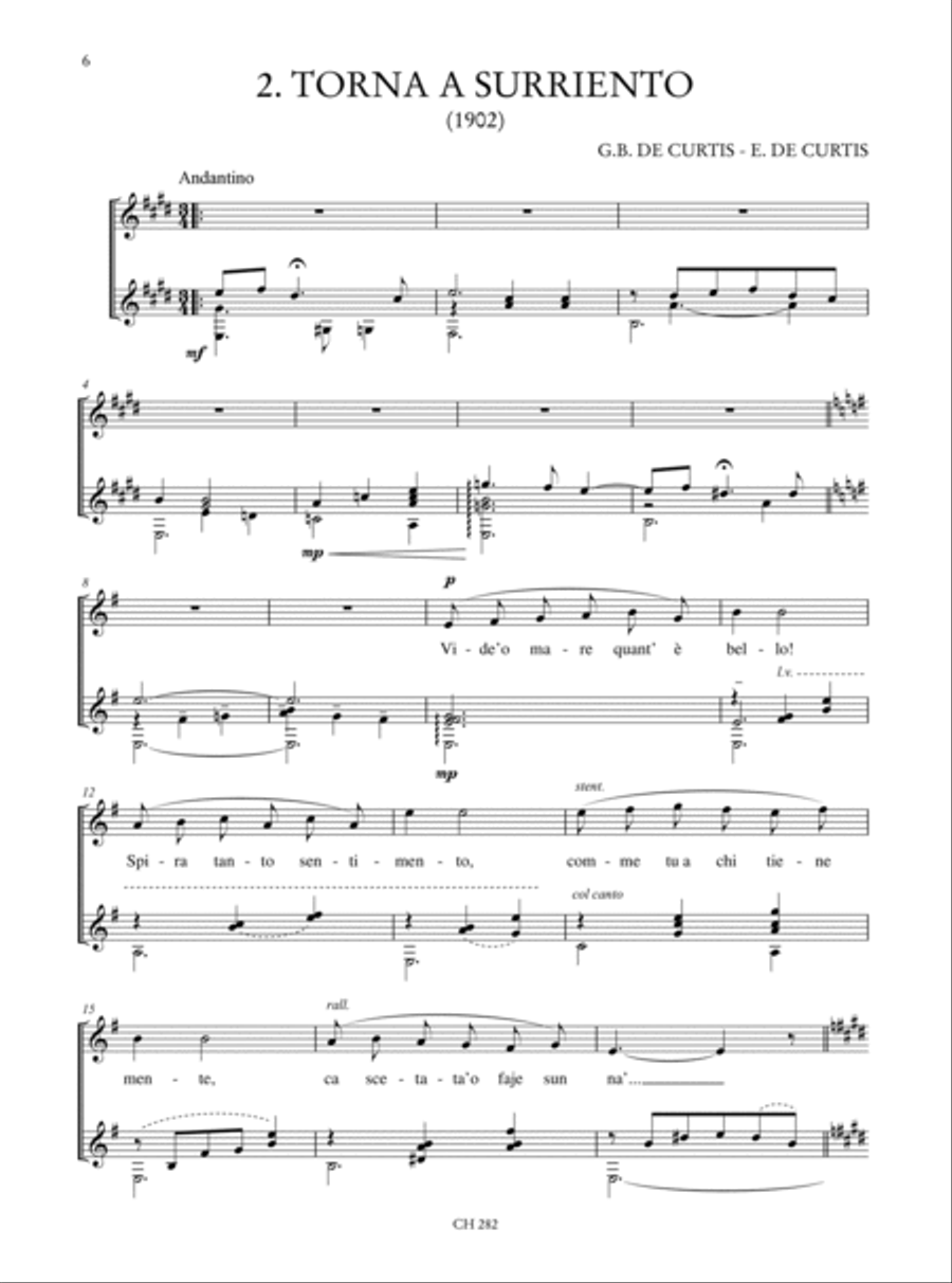 Favourite Neapolitan Songs for Voice and Guitar - Vol. 2: High/Medium Voice Acoustic Guitar scores gallery preview page 3
