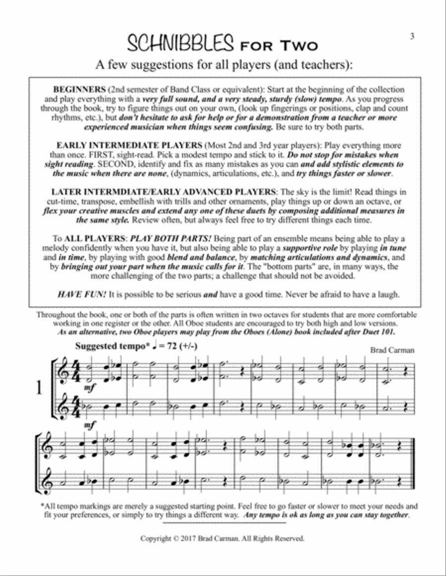 SCHNIBBLES for Two: 101 Easy Practice Duets for Band: OBOE Woodwind Duet scores gallery preview page 4