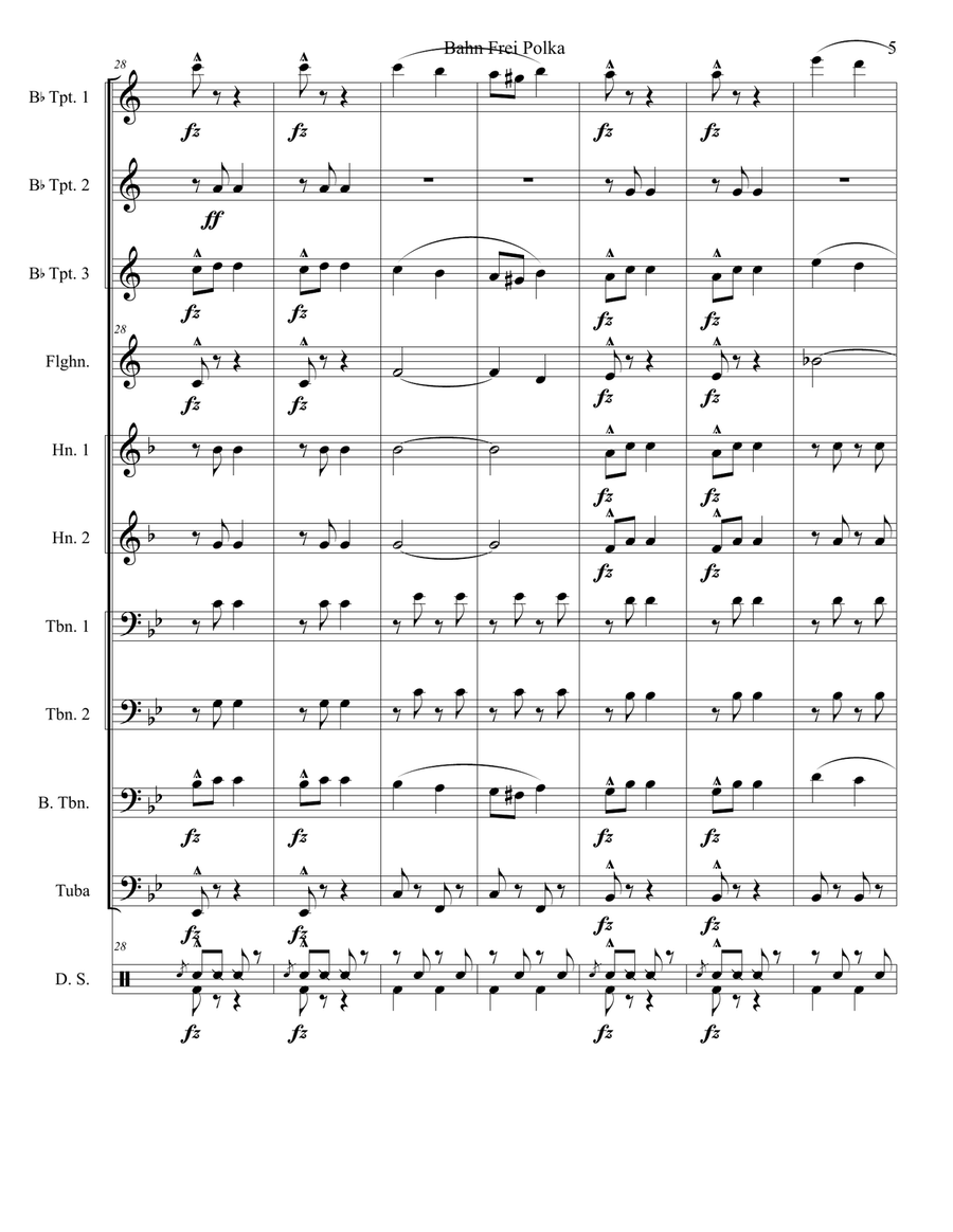 Bahn Frei Polka Brass Ensemble scores gallery preview page 5