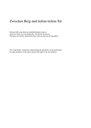 Book cover for Zwischen Berg und tiefem tiefem Tal for flute, clarinet and guitar