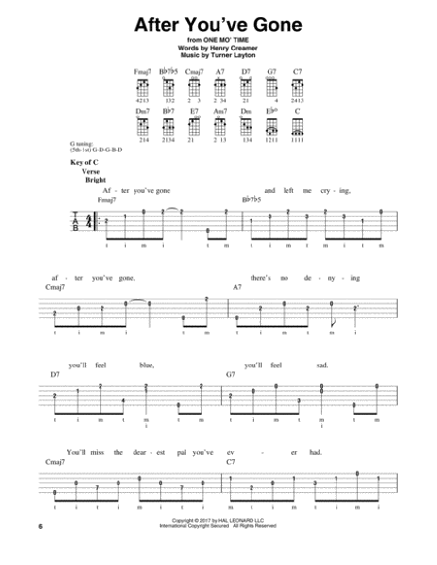 After You've Gone Banjo scores gallery preview page 1