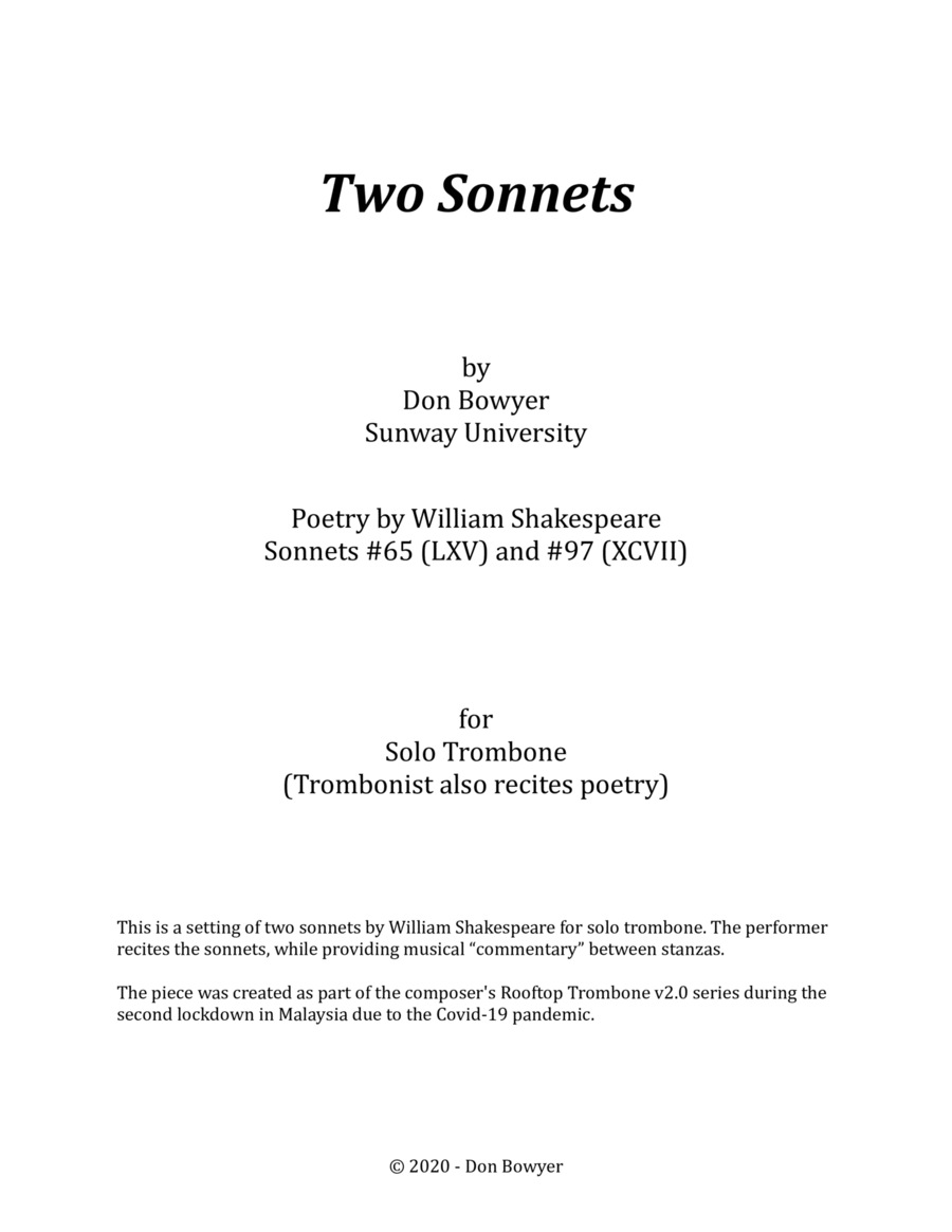 Two Sonnets (Letter size) image number null