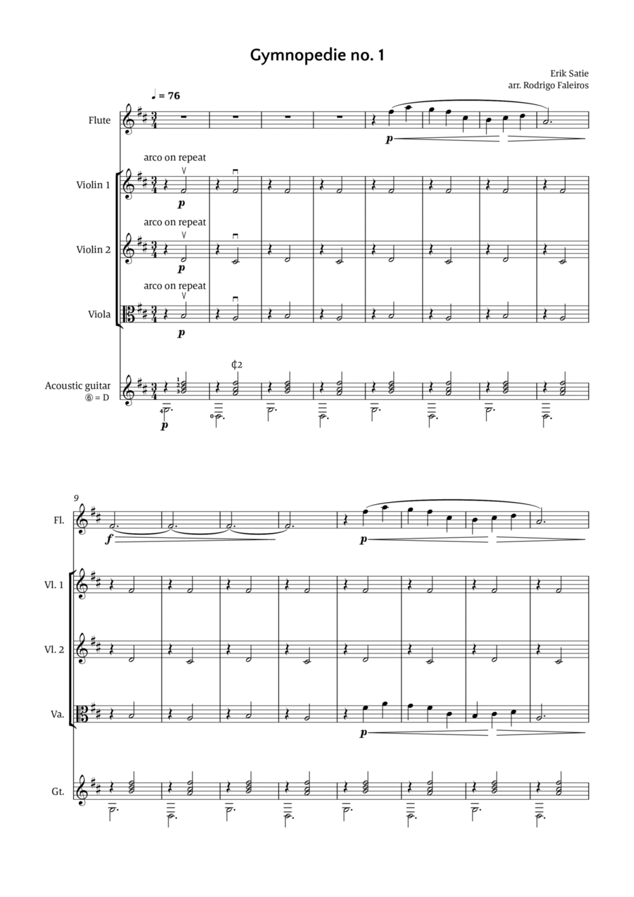 Gymnopédie no. 1 Gymnopédie no. 1 Chamber Music scores gallery preview page 1