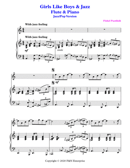 "Girls Like Boys & Jazz" for Flute and Piano (with Improvisation)-Video image number null