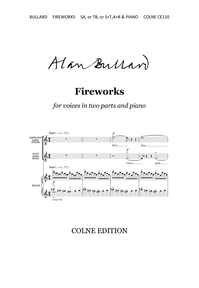 Fireworks (Voices in two parts and piano) image number null