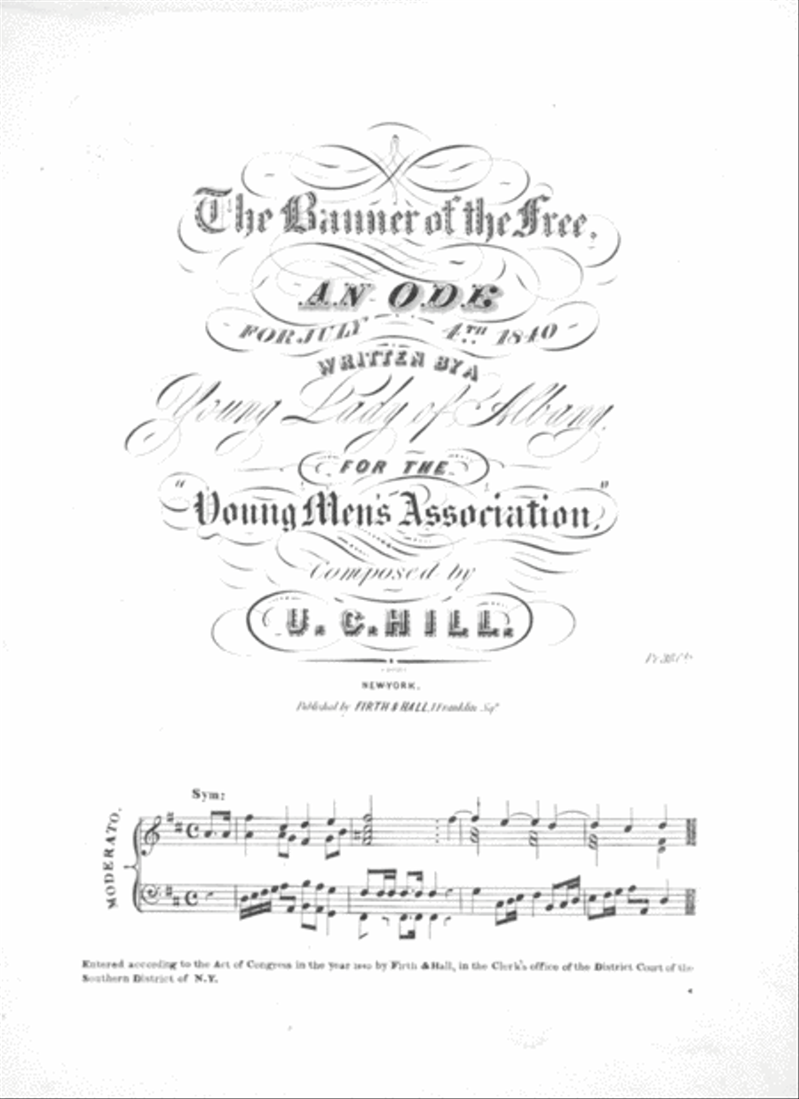 The Banner of the free. An Ode for July 4th, 1840 Voice scores gallery preview page 1