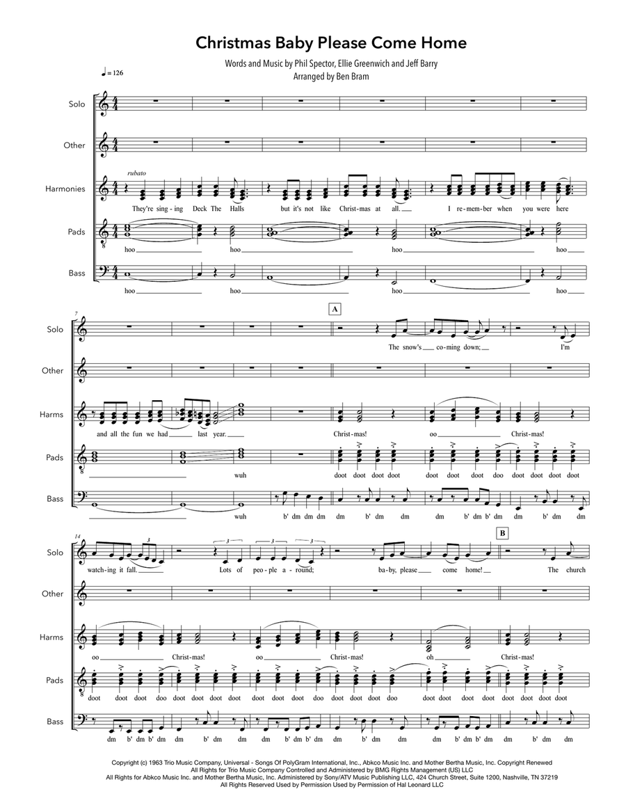 Christmas (Baby Please Come Home) Divisi scores gallery preview page 1