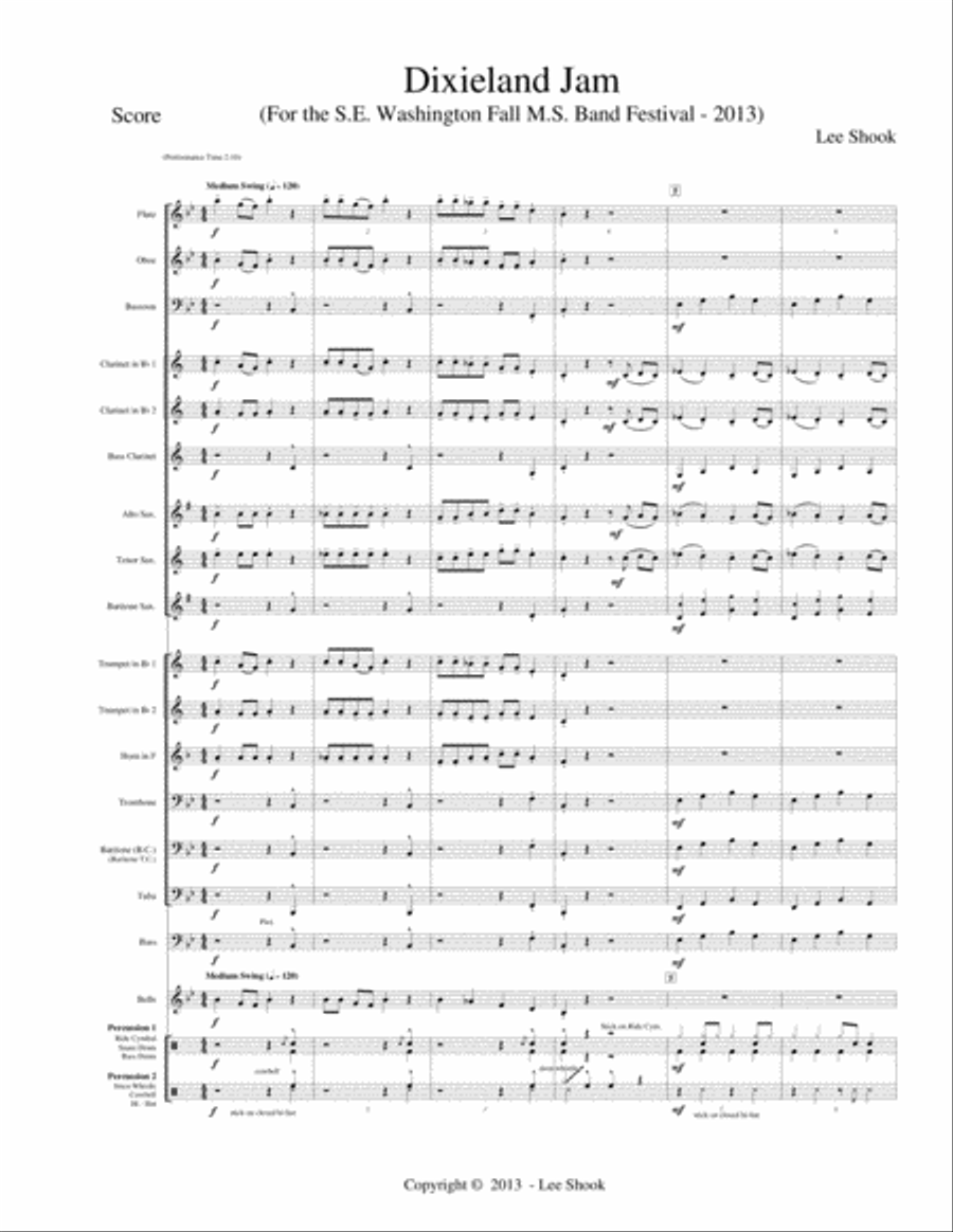Dixieland Jam Concert Band scores gallery preview page 4