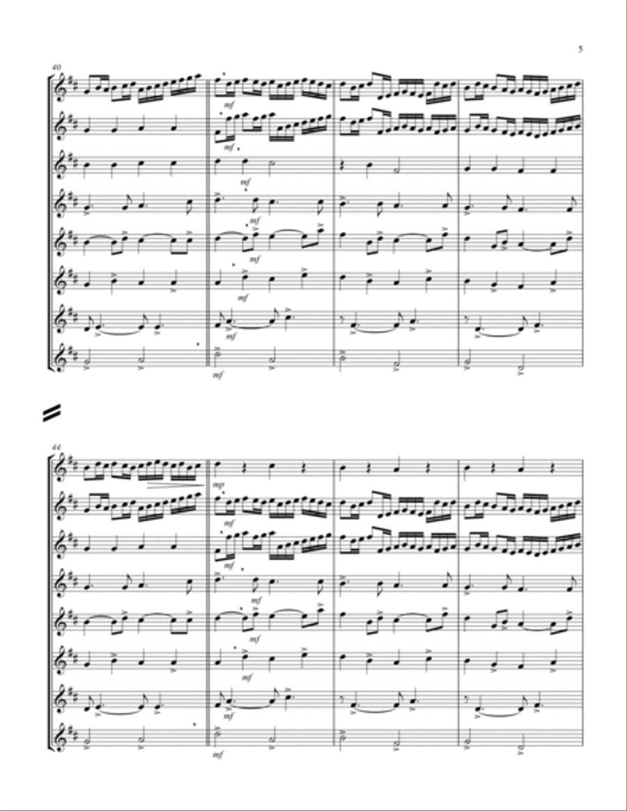 Canon in D (Pachelbel) (D) (Oboe Octet) Woodwind Ensemble scores gallery preview page 5