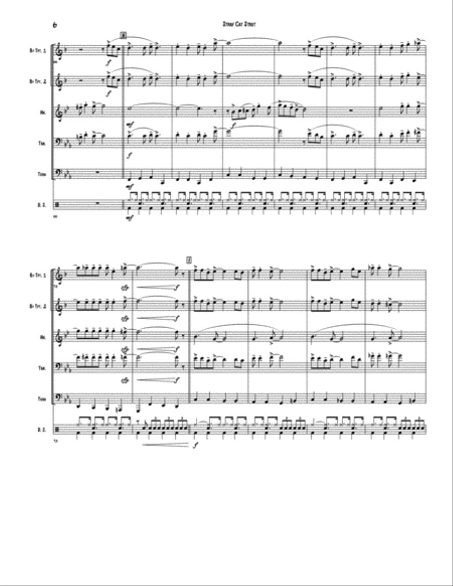 Stray Cat Strut Brass Ensemble scores gallery preview page 6