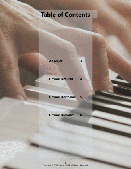Piano Scales and Fingerings - Keys with 4 flats