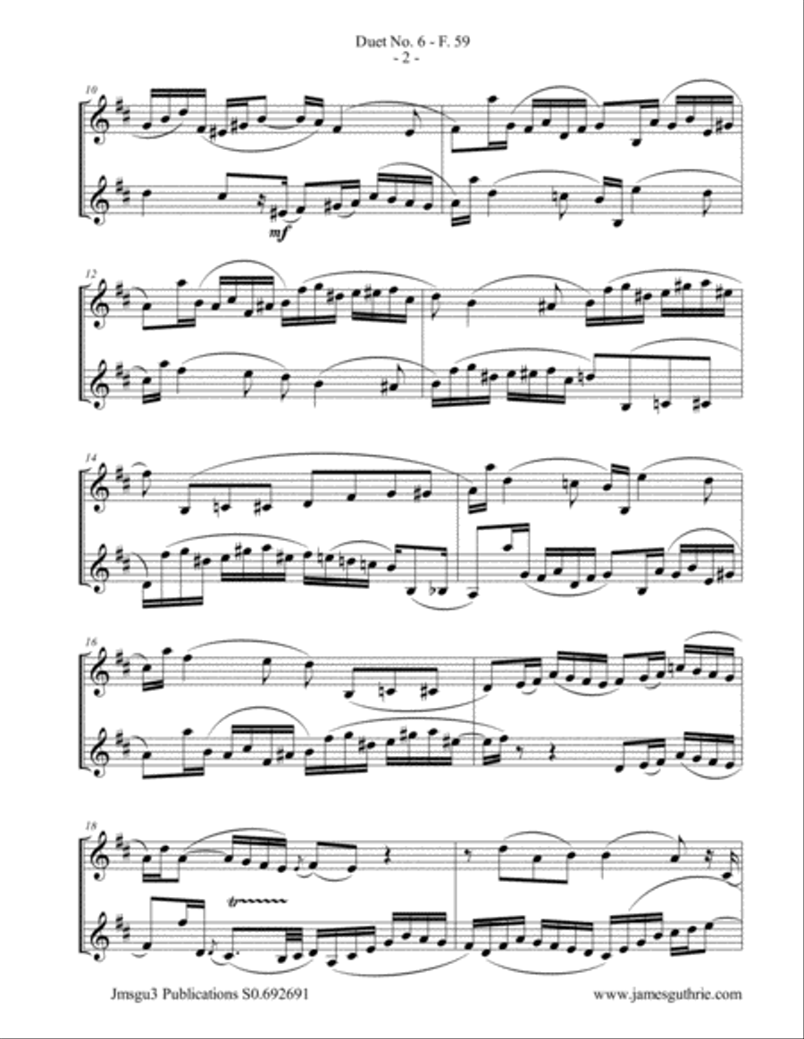 WF Bach: Duet No. 6 for Baritone Horn Duo Brass Duet scores gallery preview page 2